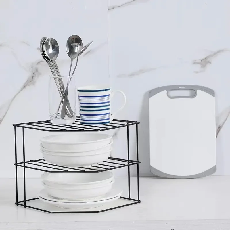 Kitchen Seasoning Corner Shelving Pot Non Punching Portable Storage Table Food Sundries Organizer Rack Kitchen Bathroom Holder 4
