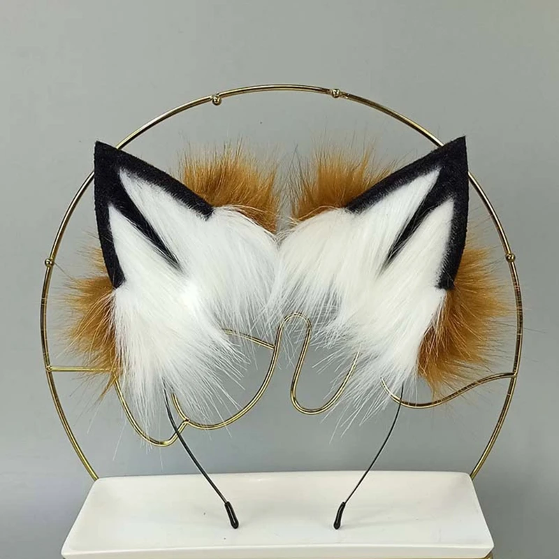 

Faux Fur Wolf Costume Tail Headhoop Cosplay Halloween Christmas Cosplay Costume Drop Shipping