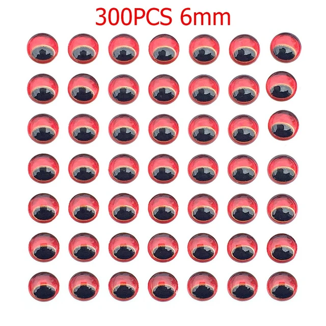 300pcs Fish Eye Snake Pupil Red 3D Soft Molded Eyes Self Adhesives Sticker  Holographic Fishing Lure Eyes Fly Tying DIY 3/4/5/6mm - AliExpress