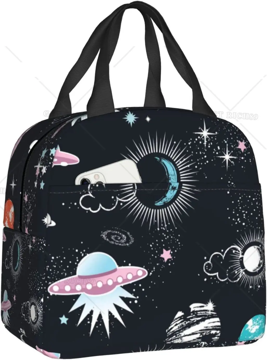 

Dinosaur Space Galaxy Constellation Insulated Reusable Lunch Bag Thermal Tote Bag Container Cooler Bag Travel/Picnic/Work/Beach