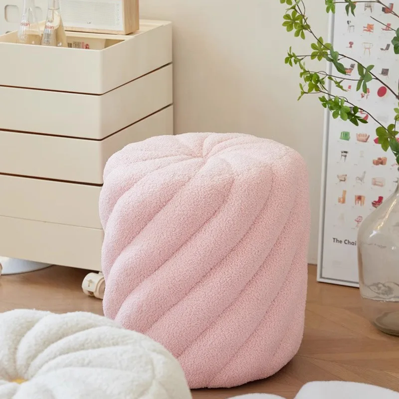 

Lamb Wool Dressing Stool Sofa Cloth Art High Elastic Sponge Hallway Ottoman Stable Load-bearing Elegant and Comfortable Stylish