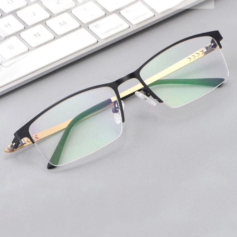 

Half Rim Alloy Frame Glasses For Male New Arrival Business Style Fashional Metal Myopia Spectacles