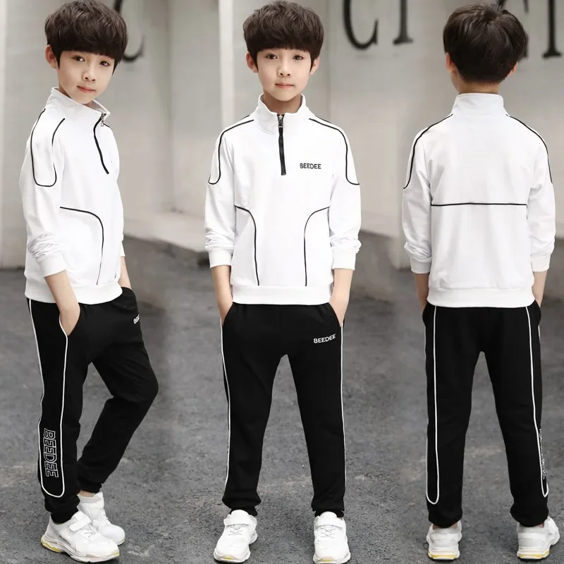 

Spring Autumn Teenager Boys Clothing Sets Child Fashion Letter Sweatshirt + Pants 2Pcs Kids Tracksuit 4 5 6 7 8 9 10 11 12 Years