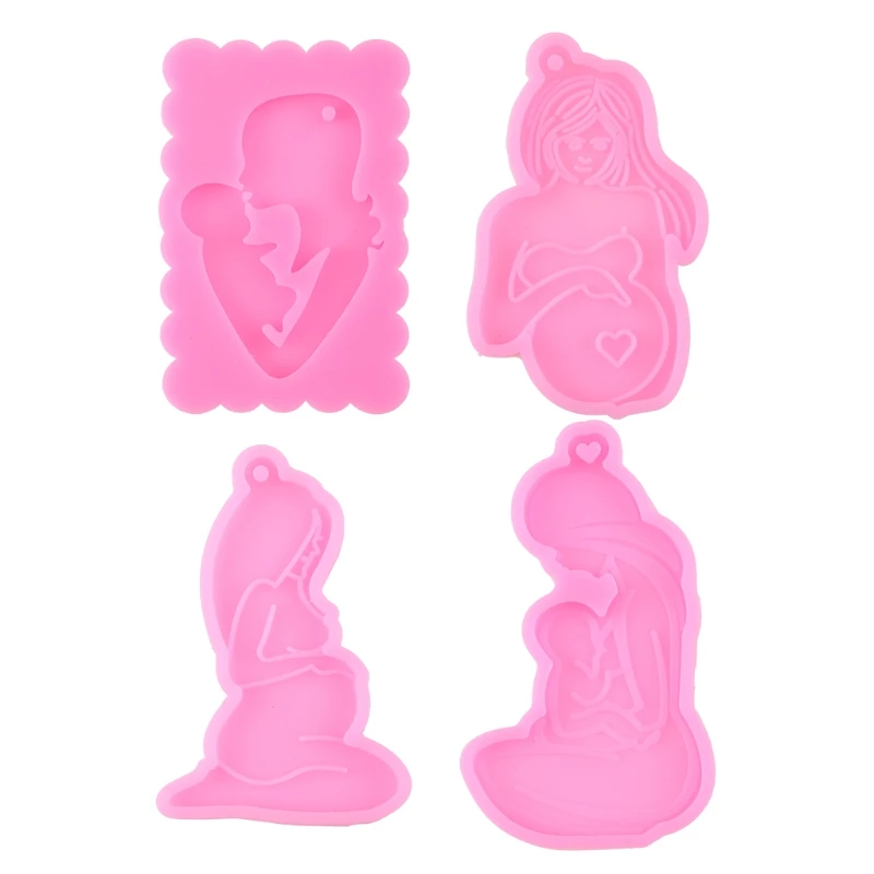 

Handmade Moulds DIY 4 Pieces Pregnant Women Pregnant Mother Fondant Moulds
