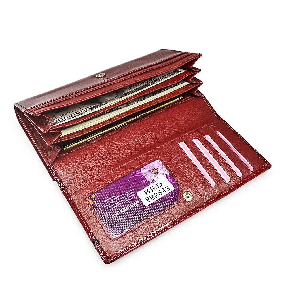 Genuine Leather Women Wallet Brand Alligator Pattern Wallets Female Purses Money Bag Ladies Coin Card Holder Clutch Handbags
