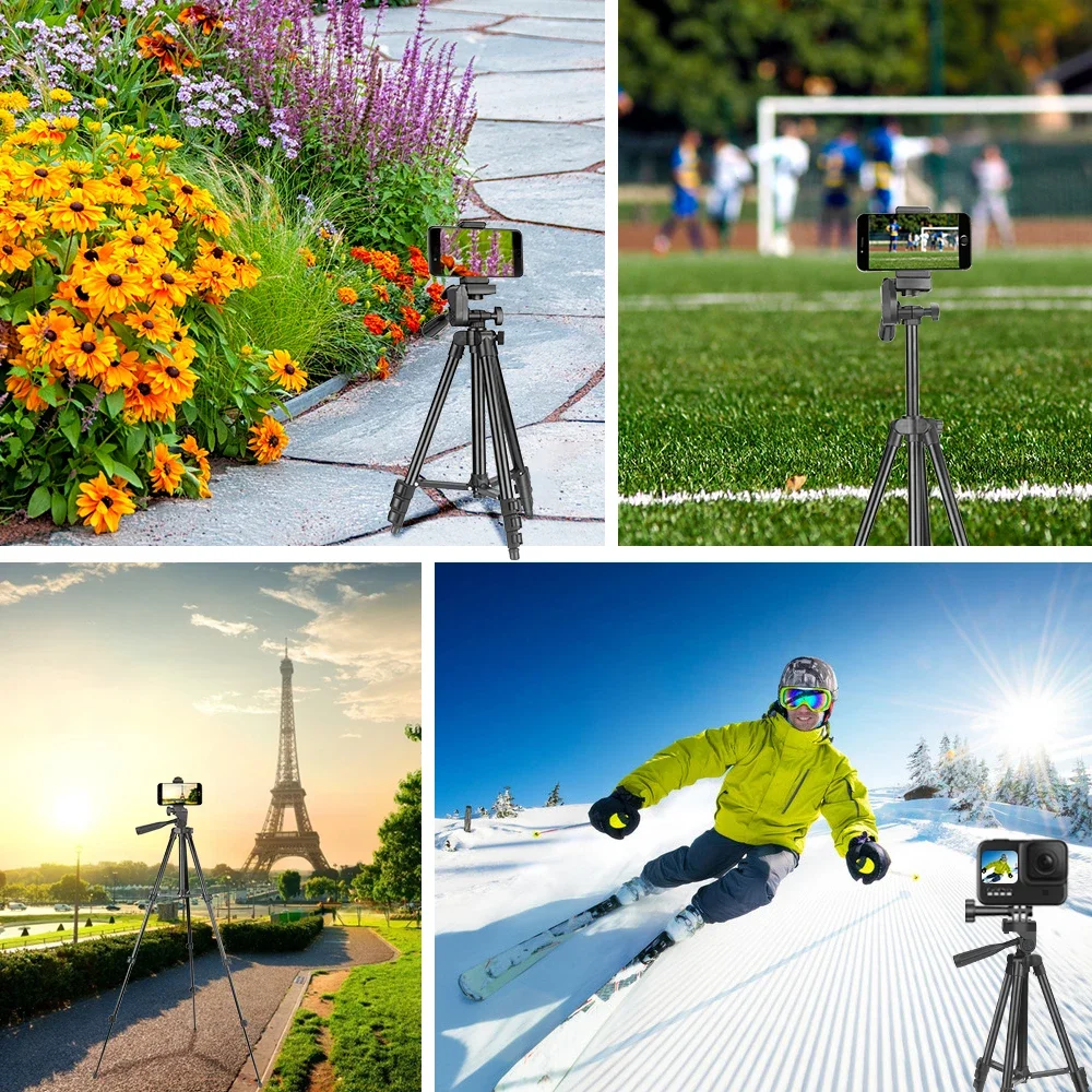 3120 Foldable Smartphone Tripod for Phone 100cm Universal Phone Video Tripod Stand with Bluetooth Selfie Remote Video Recording Photography Stand