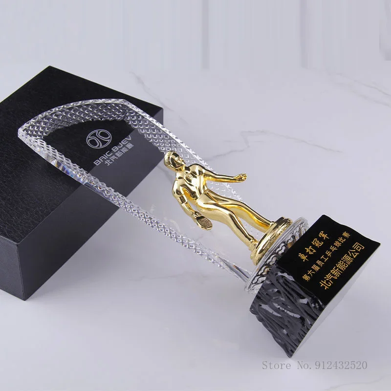 Customized Crystal Trophy Trophy Basketball Trophy, Football, Badminton Table Tennis, Golf, Bicycle, Diving, Metal, Honor Trophy