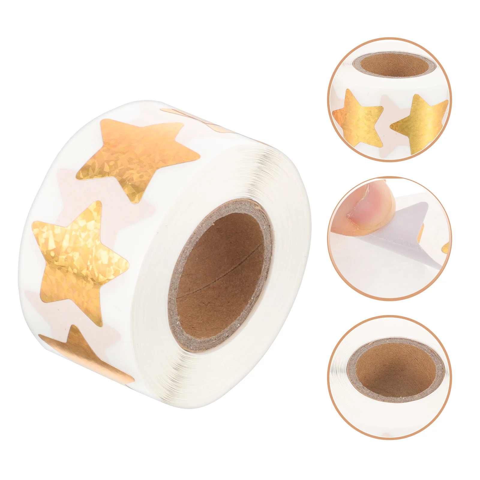 

2 Rolls Glitter Star Sticker Five-pointed Stickers Labels Gift Packaging Decals Shiny Gold Decor Decorative Delicate