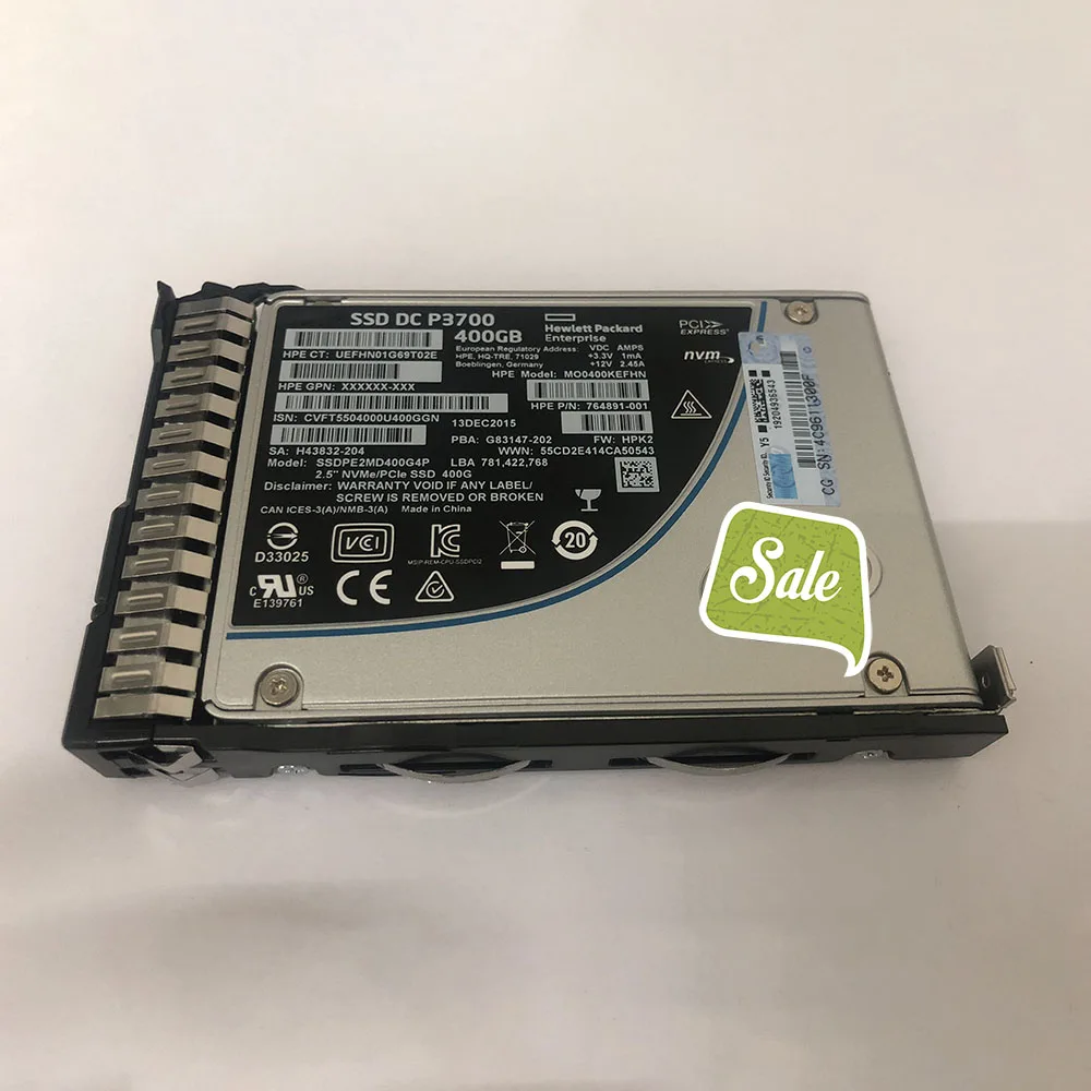 736936-B21 765059-001 400GB 2.5 NVME SAS P3700 SSD