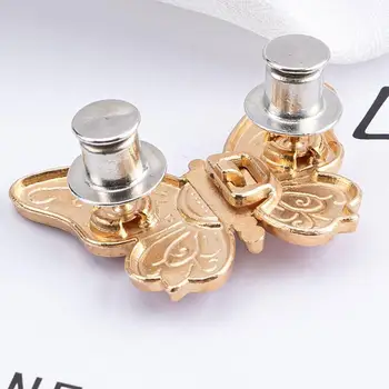 Removable Butterfly High Waist Belt No Snag Elastic Adjustable Waistband with Reinforced Metal Buckle for Jeans Pants Outfit