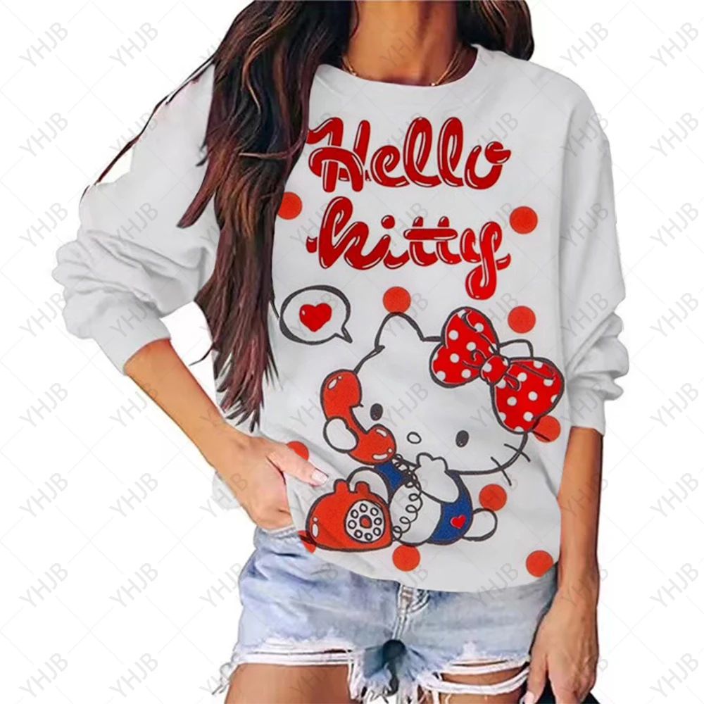 

Футболка Y2k для мужчин и женщин, Свободный Топ с мультяшным рисунком, Модный пуловер с круглым вырезом, милые свитшоты для пар, осень