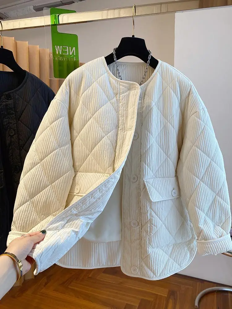 Women`S Jackets Warm Cotton Coats Cardigans Y2k Retro Overcoats Korean Clothes Outerwear Winter Coat Tops