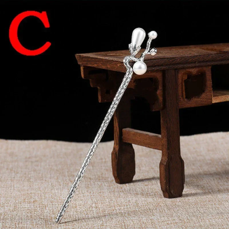 1 Pcs Retro Fashionable Hair Clip Chinese Style Imitation Pearl Hairpin With Chinese Elements Girls Elegant Sweet Accessories