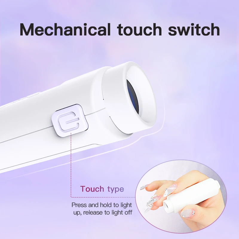 tank007 UV340 UV LED Nail Curing Lamp Mini Nail Lamp Fast Dry & Cure Gel