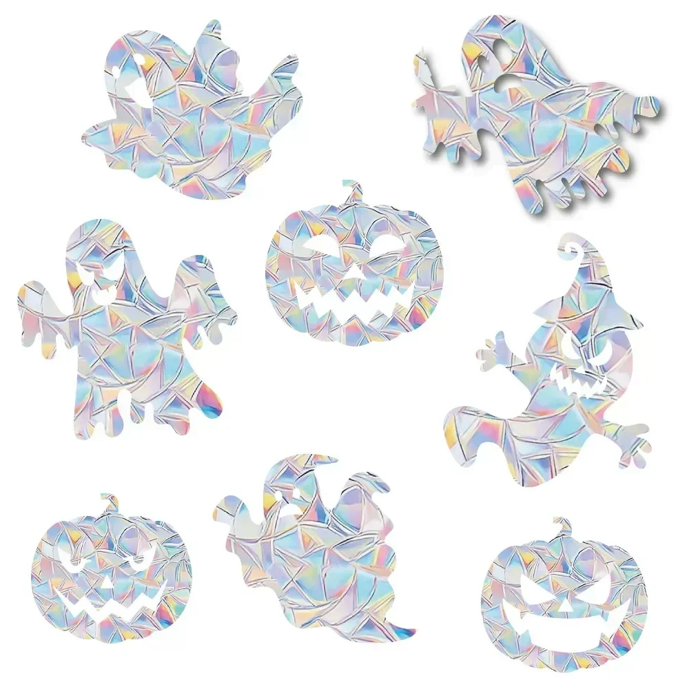 Halloween Window Stickers Sunshine Catcher Colorful Living Party Decoration Non-adhesive PVC Static Anti-collision Glass Sticker