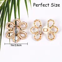 2pairs Waist Metal Flower Adjustable Tighten Invisibility Decoration Couple Buckles Pants Skirts Size Change From Large To Small 2