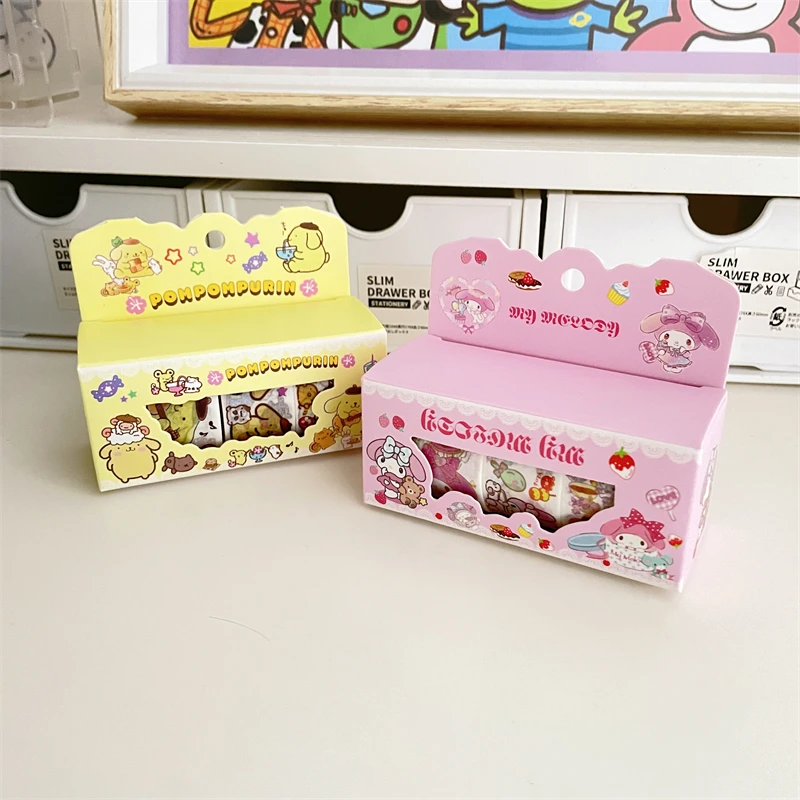 4Roll/set Cute Cartoon Character Decoration Adhesive Masking Washi Tape Kids Scrapbooking Journal Collage Material Stickers Gift 4