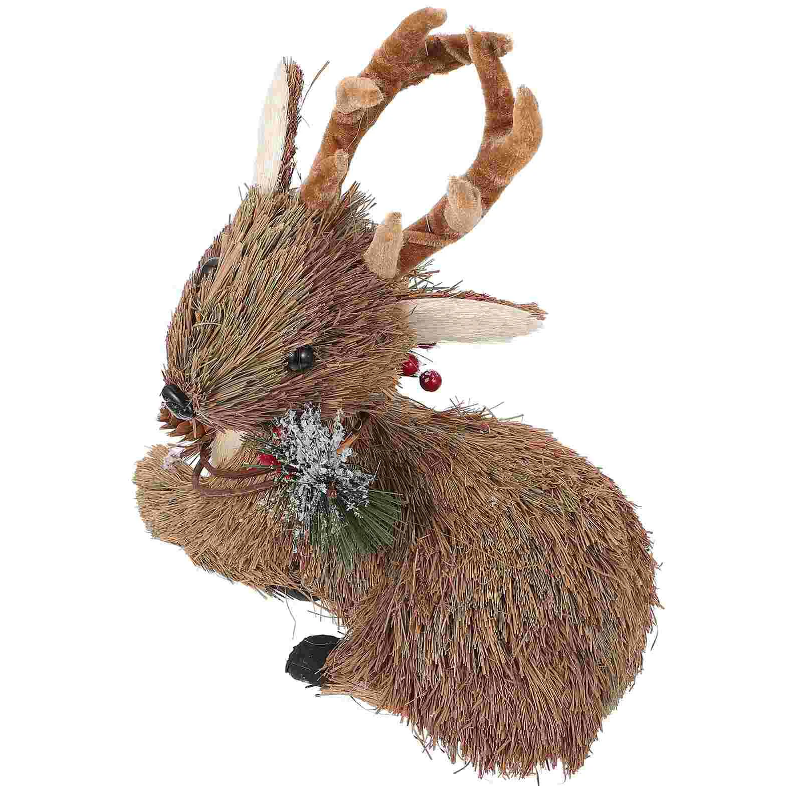

Crouching Deer Ornament Christmas Figurines Outdoor Decorations Photo Prop Sculpture