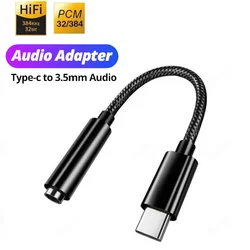 Universal USB - C to 3.5mm Audio Adapter - Premium Earphone Connector Cable (For TypeC  Upgraded)