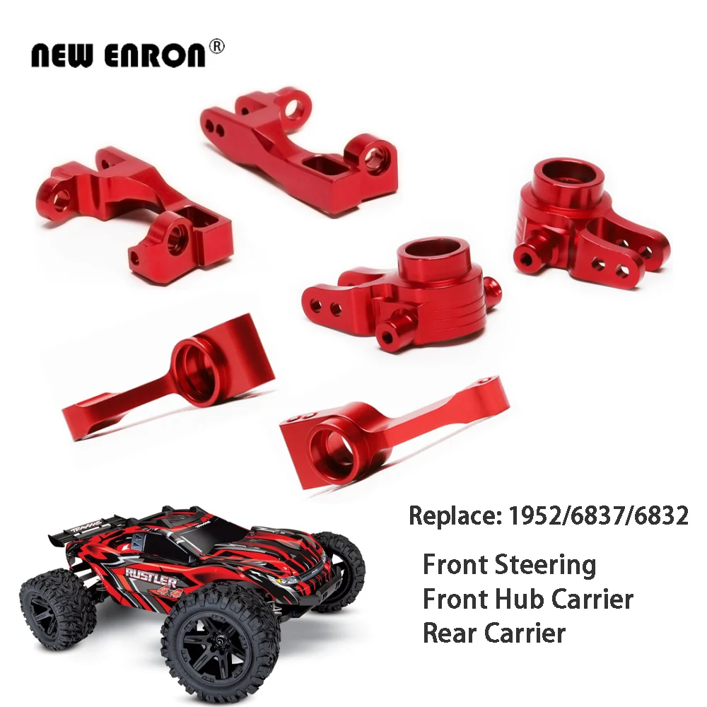 Rcarmumb Upgrades Part For 1/10 Slash 4x4 (VXL)/Stampede 4x4 ( VXL),Alloy Caster Block,Steering Blocks,Rear Stub Axle Carriers,Front Rear Suspension Arm,Steering Block,Shock Tower Set,Green
