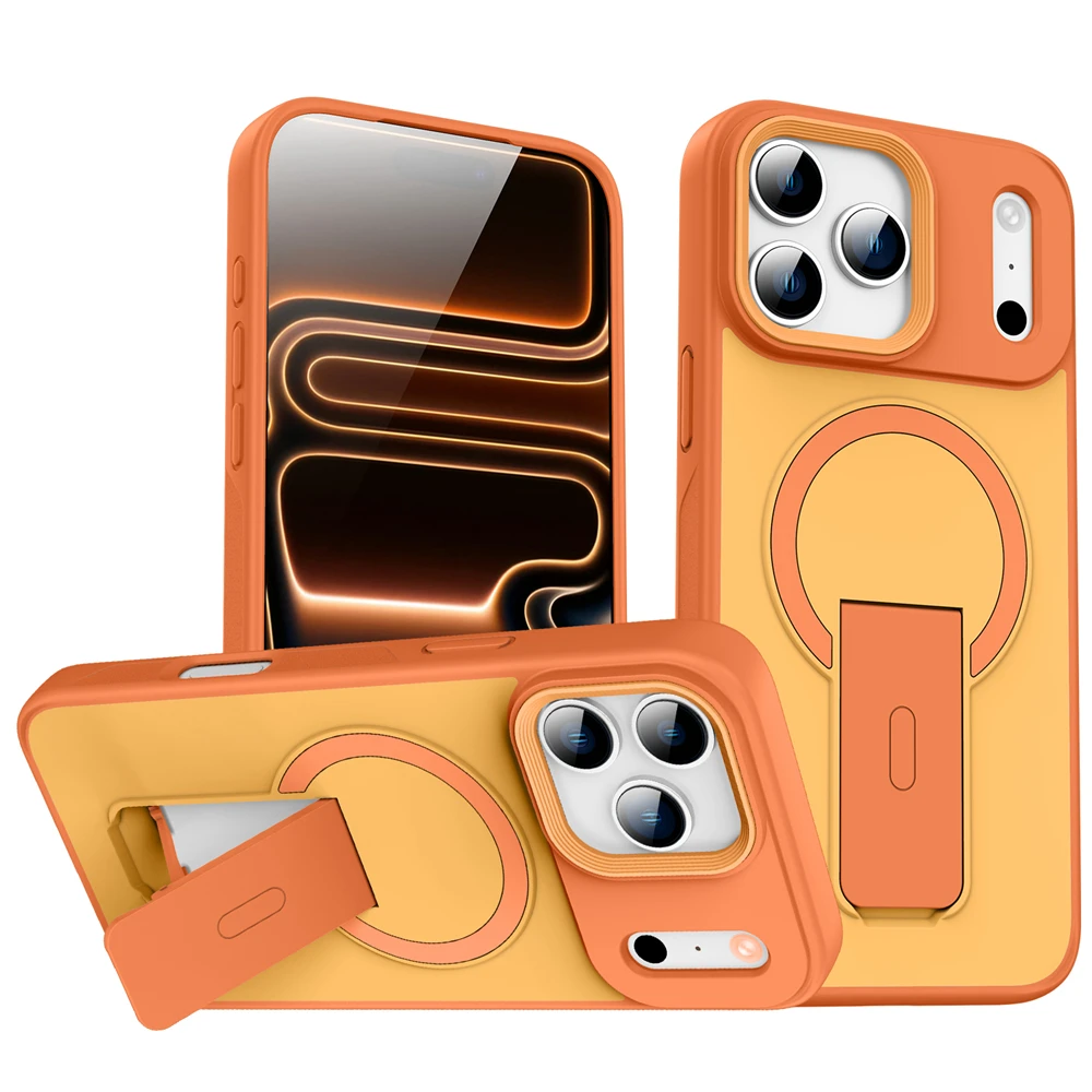 Matte Magnetic Phone Case With Integrated Stand For Iphone_voghion.com