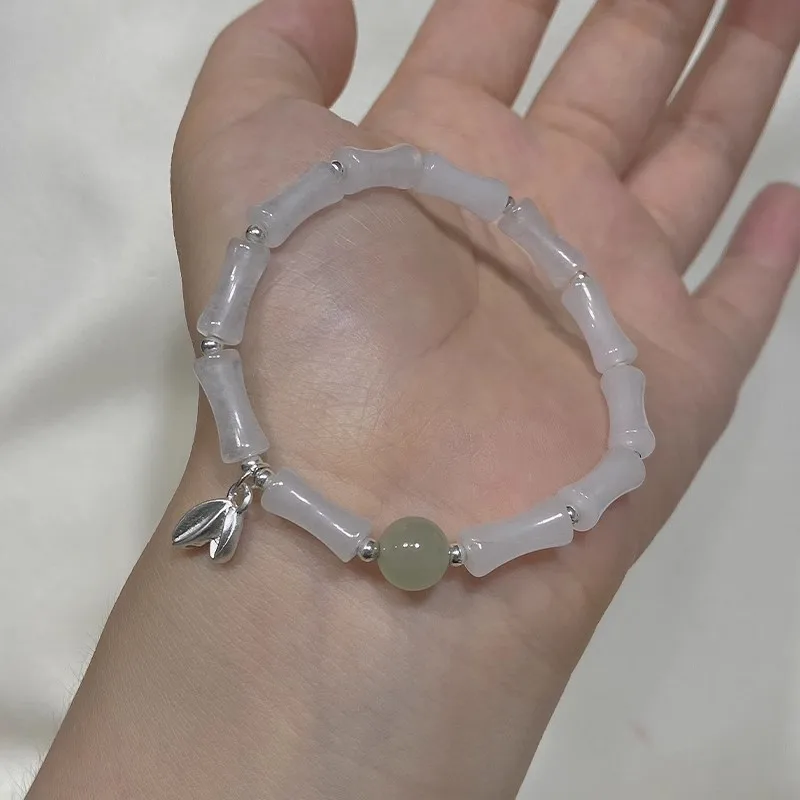 S925 Sterling Silver Bamboo Bracelet Girls 2023 New Light Luxury Niche Delicate Bracelet to Give Gifts Hand Jewelry