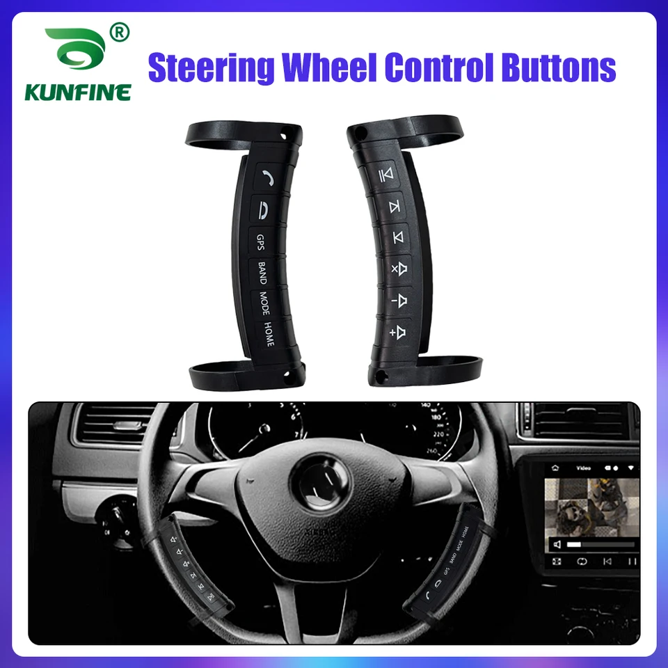 Auto Stuurwiel Knop Controller, Stuurbediening Knop Volume GPS Draadloze Controller Schakelaar voor Auto Radio DVD Multimedia Navigatie Head Unit Remote Broadcast