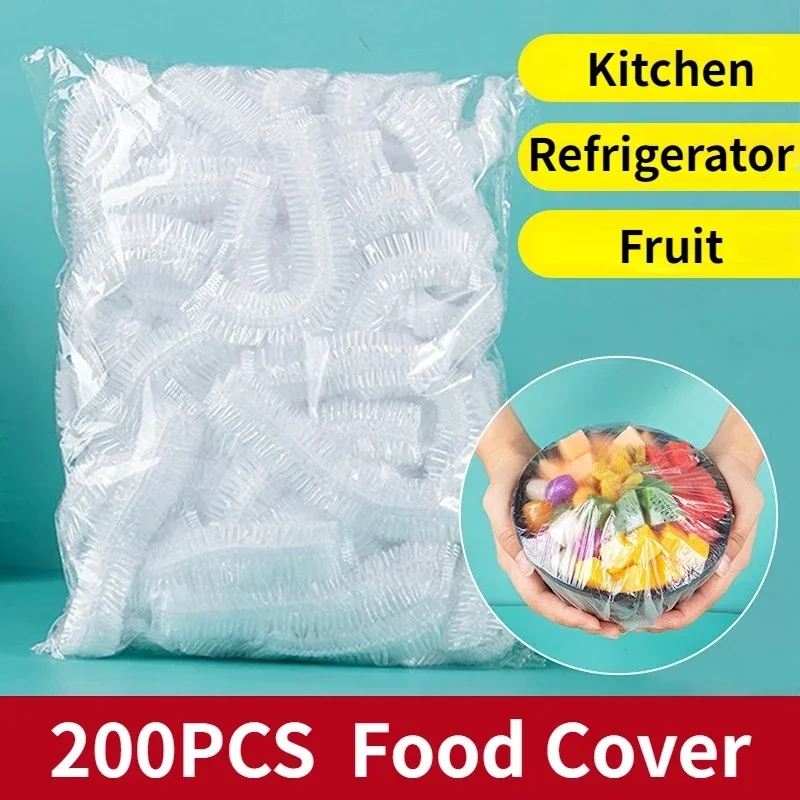 Food Cover Fresh Keeping Bags Food Storage Bags Plastic Food Storage Bags Disposable Food Cover Plastic Food Cover 50/100/200pcs Transparen Plastic Bag