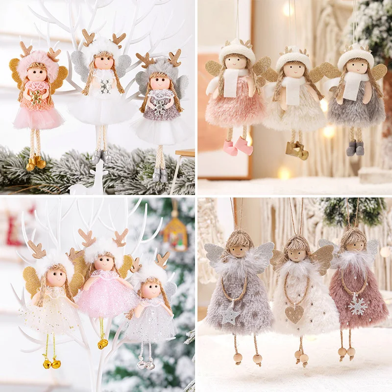 New Year 2024 Christmas Elf Doll Ornaments Xmas Tree Hanging Pendant Navidad 2023 Santa Kids Gift Christmas Home Decoration