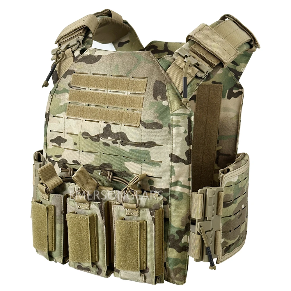 Tactical Vest 1000D Nylon FS Style Strandhogg Laser Cutting Quick Release Double Layer Triple Magazine Pouch 1