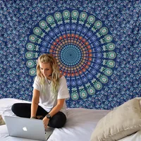 VIKAMA Mystic Moon Wheel Mandala Tapestry, Psychedelic Bedroom Wall Art, Enchanted Night Sky Art for Meditation and Yoga Spaces - Image 6