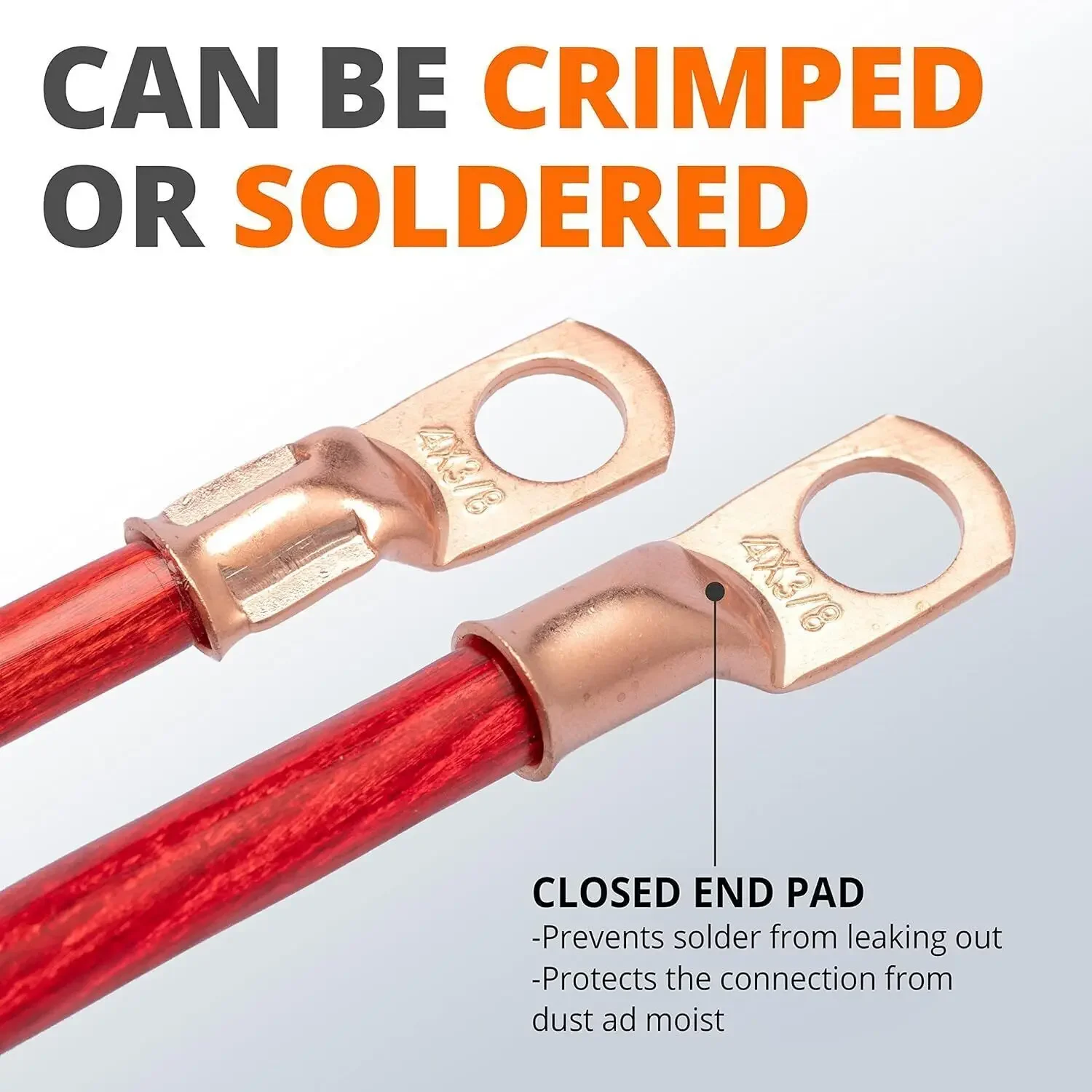 10PCS Copper Ring Terminal Connectors with Heat Shrink Tubing 4