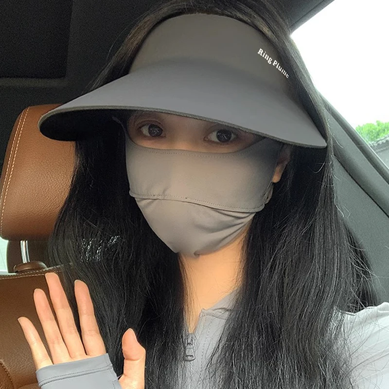 

Nylon Fabric Wide Visor Brim Hat New Quick-drying UV Sun Protection Sun Protection Hat Non-marking Sun Cap