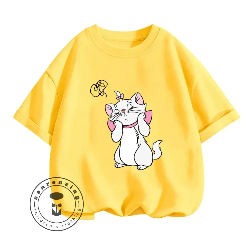Cute Disney The AristoCats T-Shirts for Boys Girls Cheap Soft Summer Tops Classic Animation Cartoon Prints Kids Favorite Tops 5
