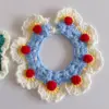 Pet Floral Edge Knitted Bib Collar Cute Adjustable Kitten Dog Cat Decoration Handmade Scarf Necklace Pet Supplies Pet Accessorie 4