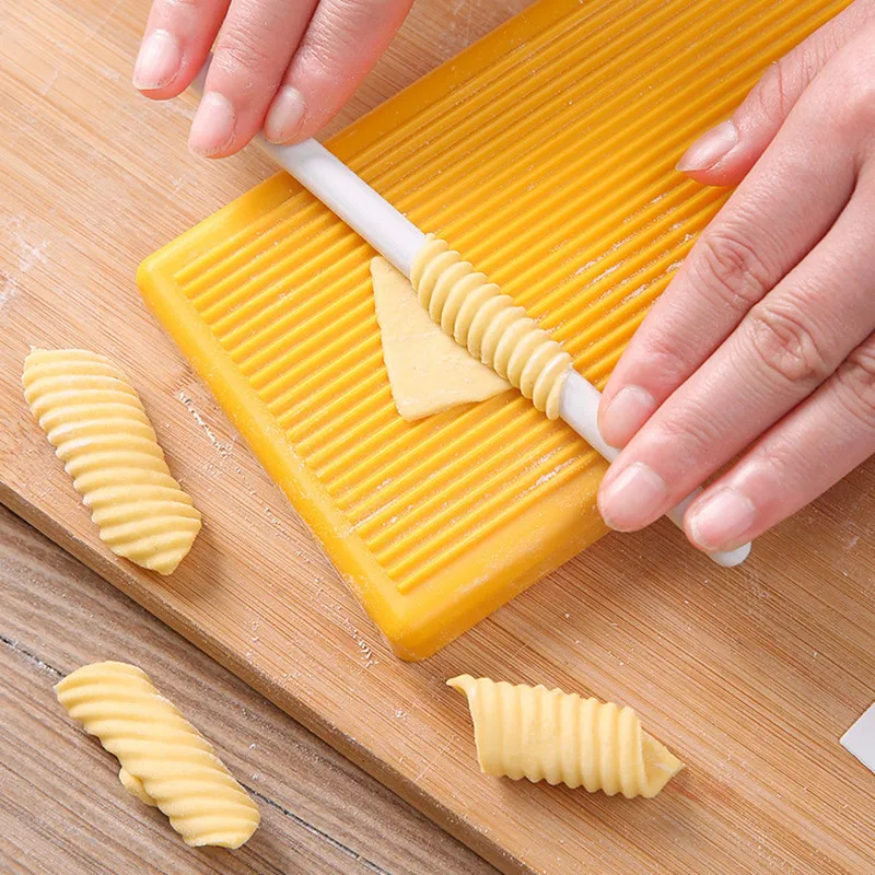 3PCS Spaghetti Macaroni Pasta Board Practical Pastry Rolling Pin Making Kitchen Cooking Wave Pattern Gnocchi Tools Pasta Cutter