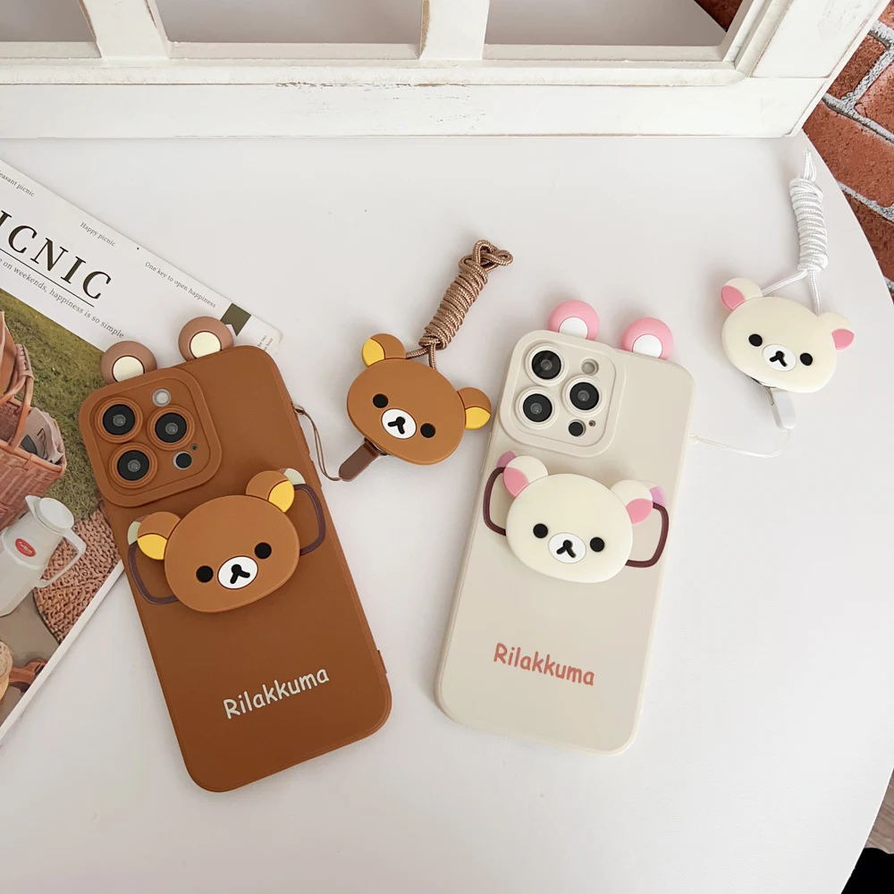 Rilakkuma Ear Glasses Case with Holder Rope