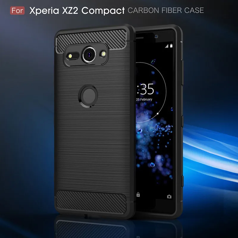 Shockproof Silicone Brushed Carbon Fiber Case - Durable Back Cover Coque s