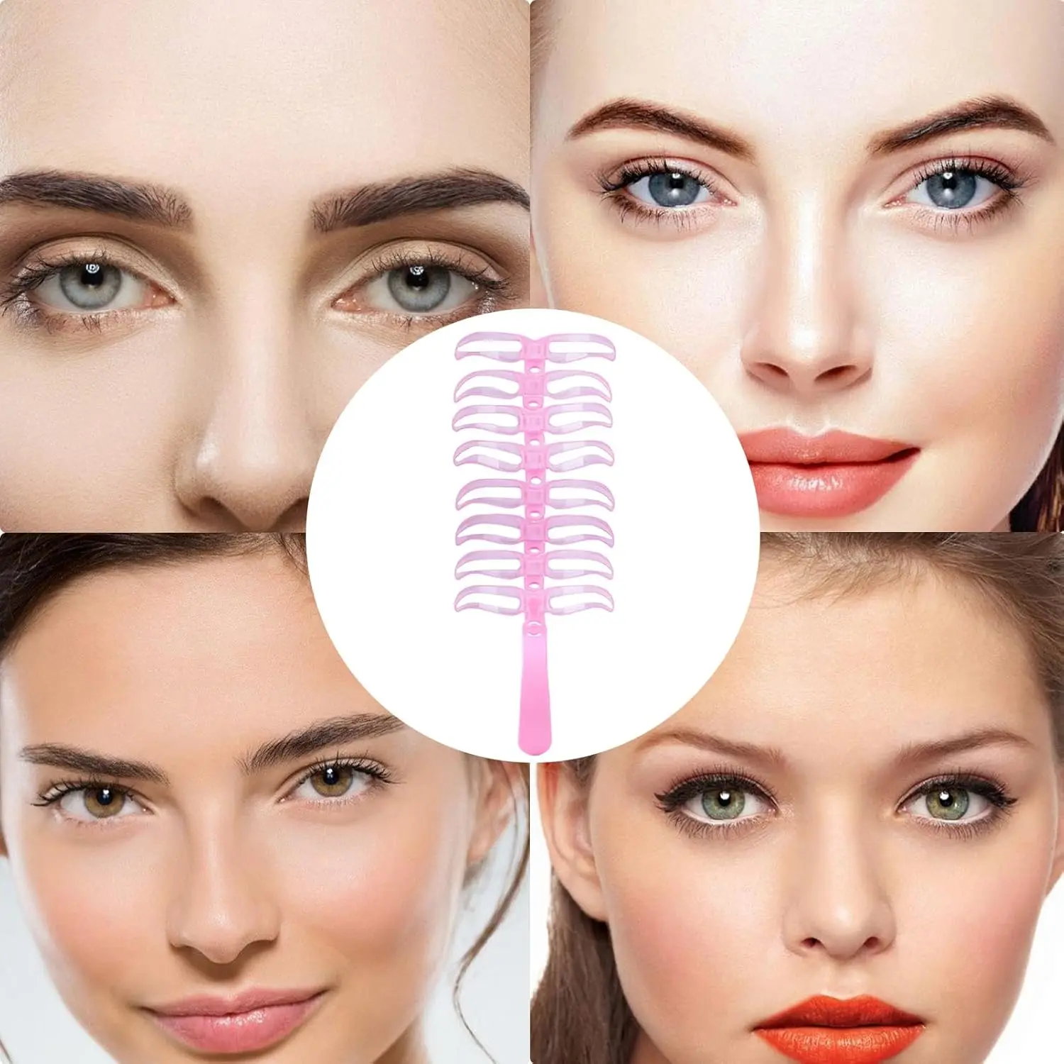 Eyebrow Stencil, 8-Piece Stencil Set for Perfect Brows, Washable Portable Templates for Women, Stages, Makeup, Travel, Party