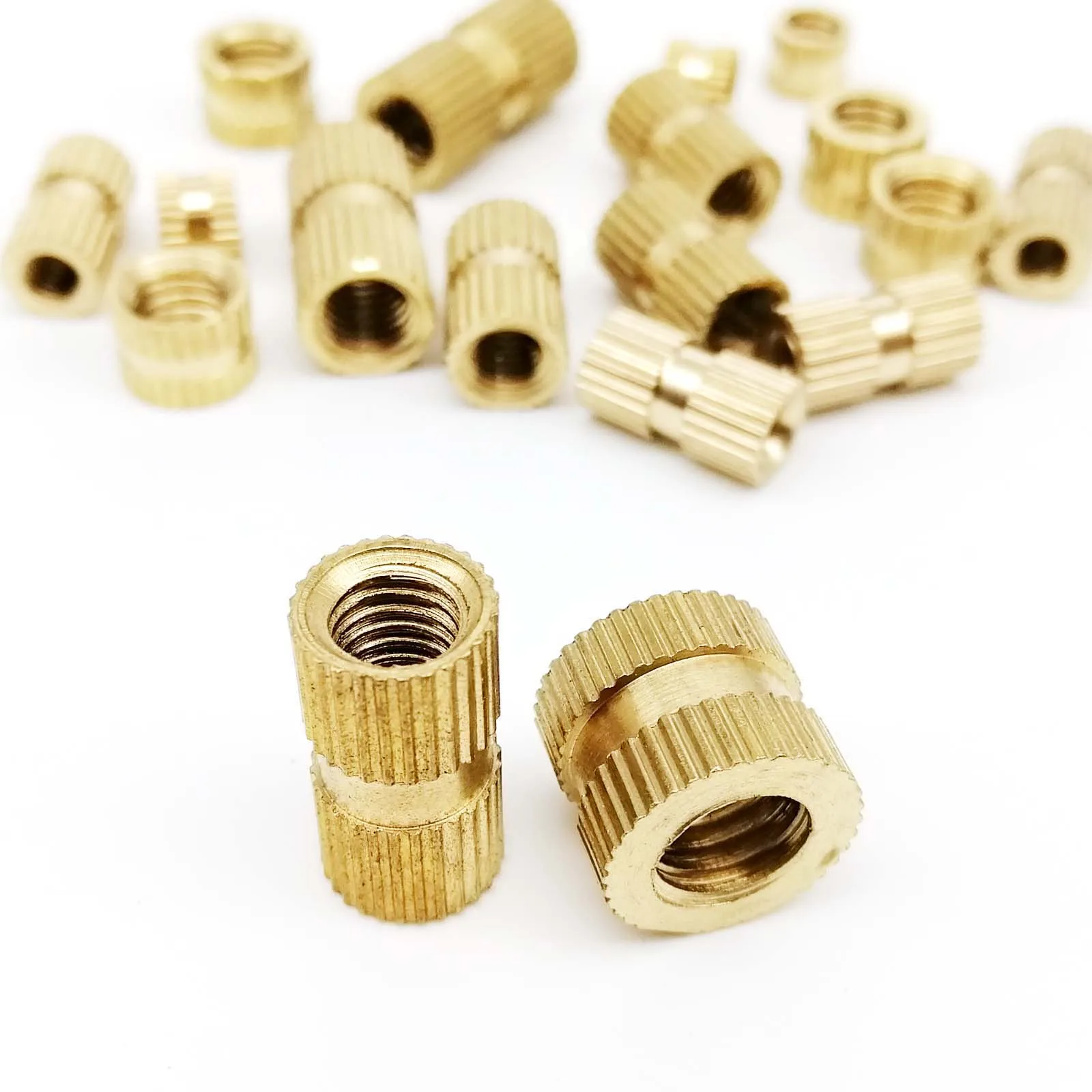 M2 M2.5 M3 M4 M5 M6 M8 Solid Brass Injection Molding Knurled Thread Inserts Nuts 