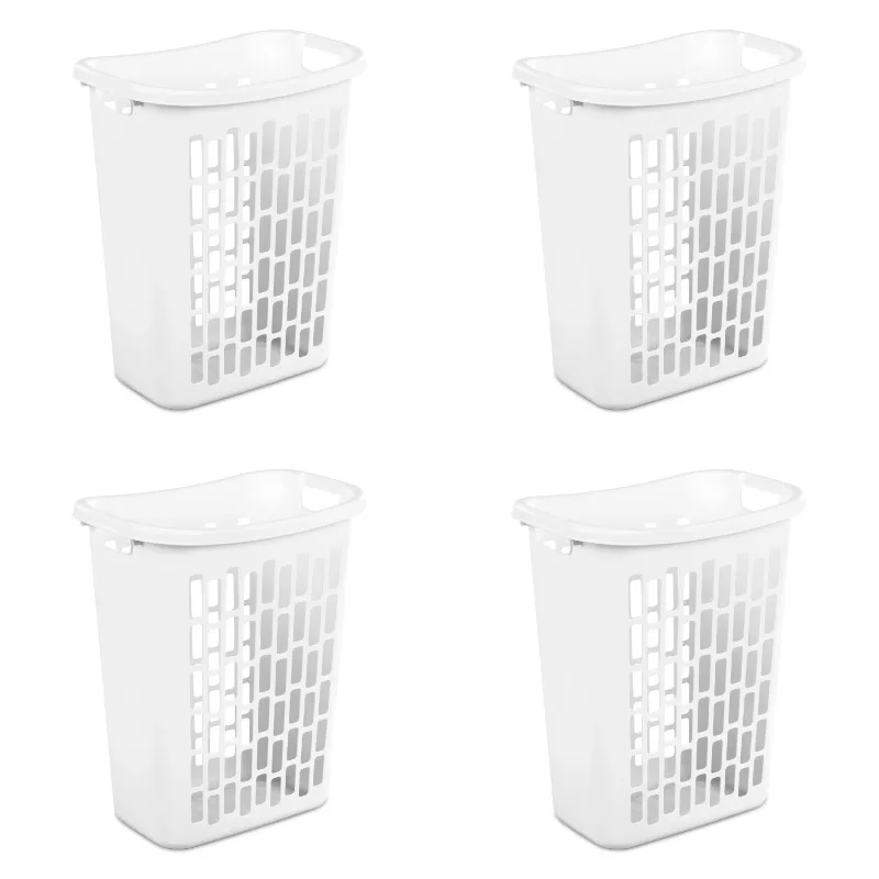 

Mainstays Rectangular Open Hamper Plastic, White, Set of 4