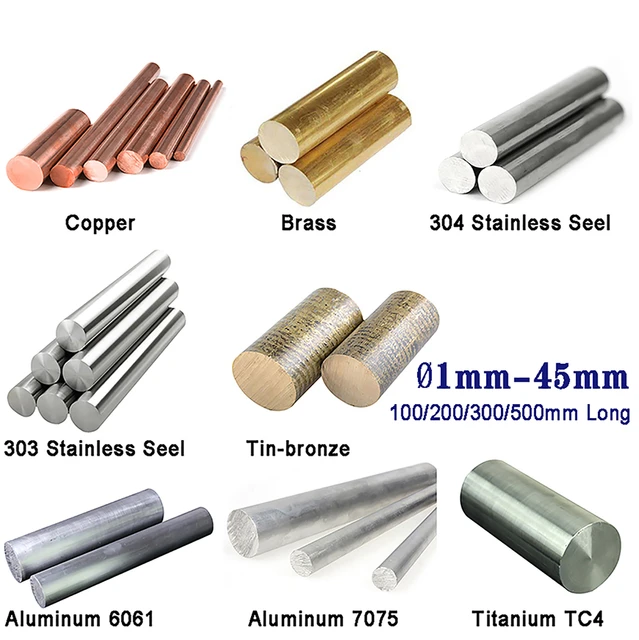 1 stücke Kupfer, Messing, Edelstahl, Bronze, Aluminium, titan TC4