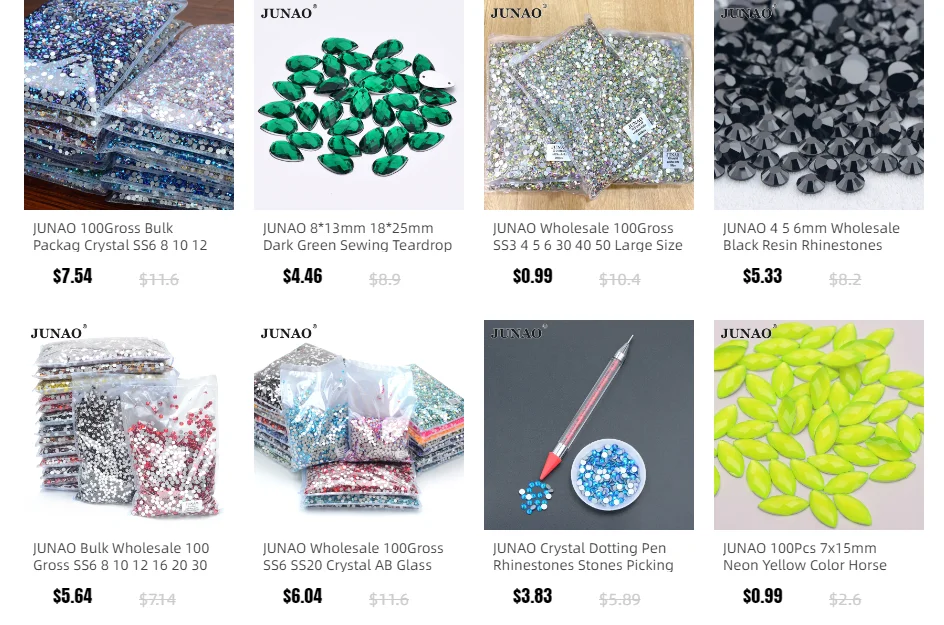 Description Picture 4 of itemJUNAO 100pc 7*15mm Pink AB Sewing Rhinestones Flat Back Horse Eye Sew On Strass Crystal Loose Acrylic Bead Stone For Needlework