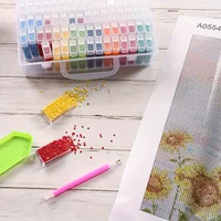 1pc 32/40/42/48/56/64 Slots Plastic Storage Box, DIY Diamond Painting Beads Charms Jewelry Accessories Organizer Box 5