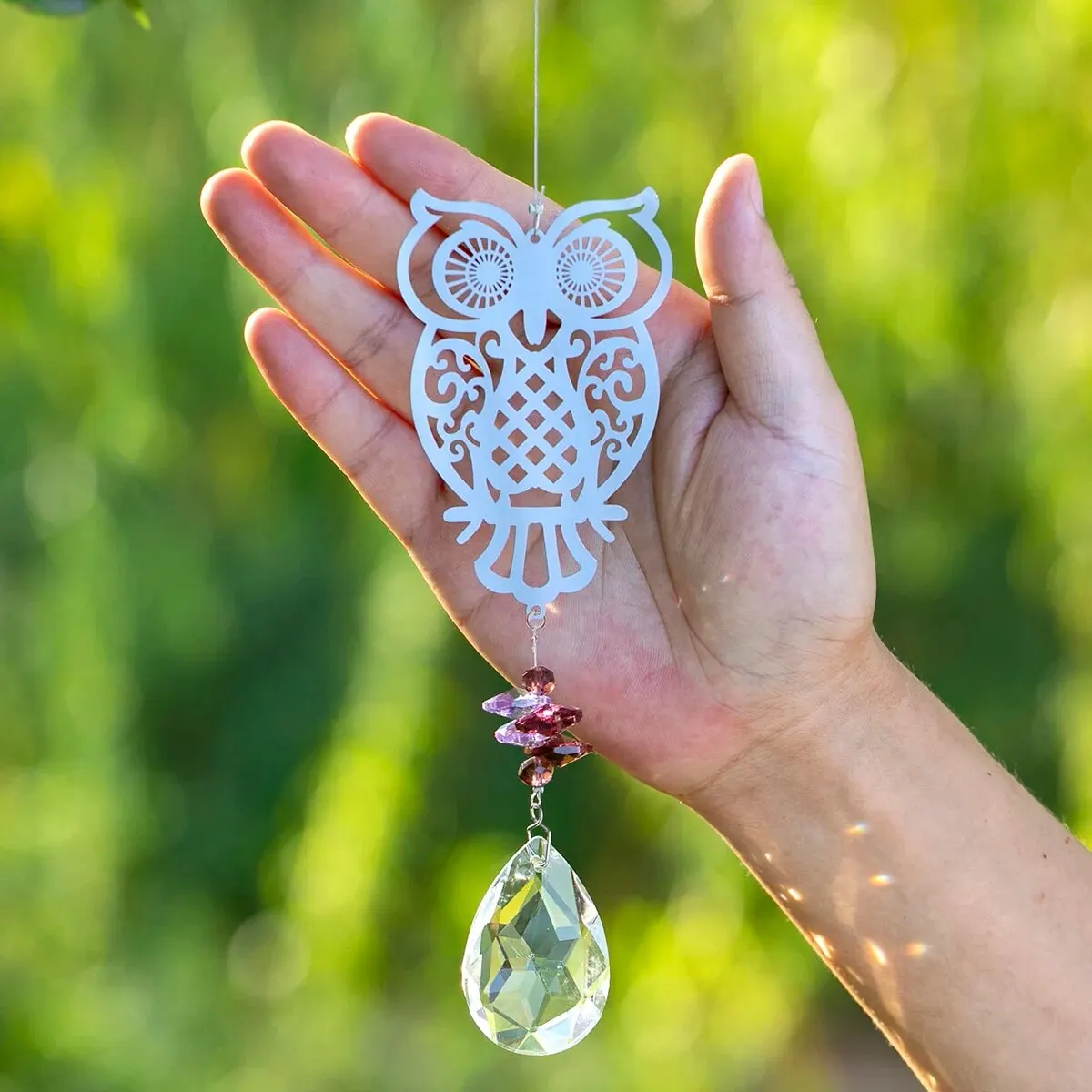 1Pc Crystal Suncatcher AnimalHummingbird PrismBall PendantforHomeWindowWallOutdoor GardenLight GatheringDecorationParty Supplies