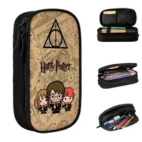 Harrys Potters Magic School Pencil Cases Pen Holder Bags for Student Big Capacity Students School Zipper Pencilcases 1