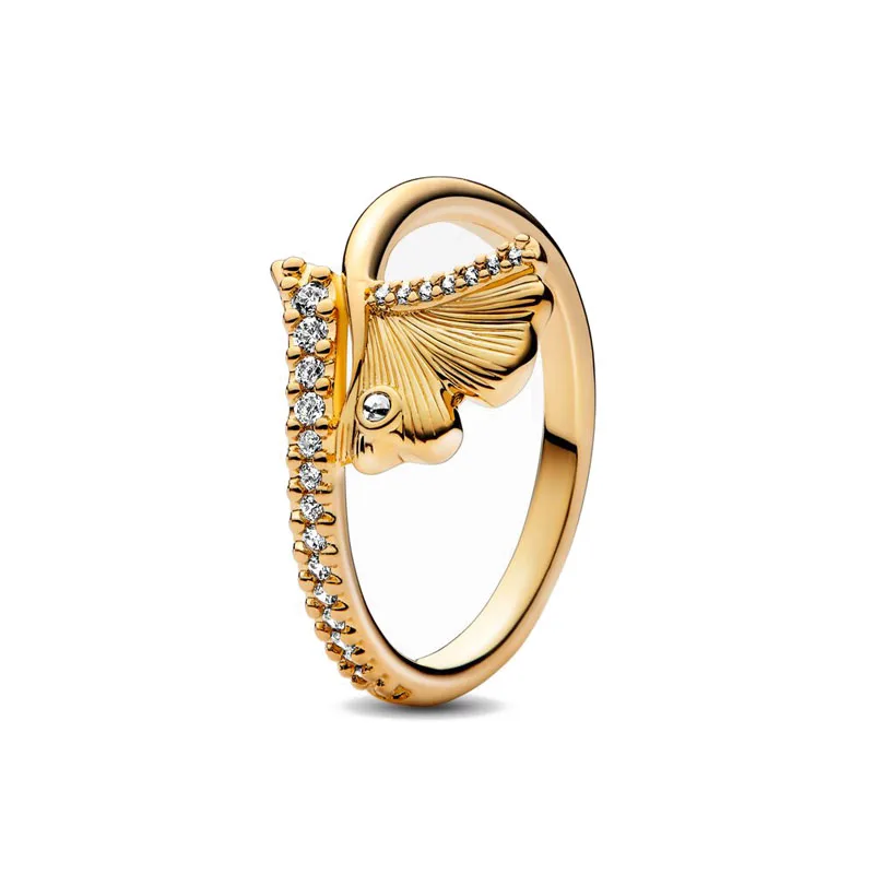 2025 Hot Selling Wholesale Gold Color Sun Heart Bow Size 6 7 8 9 Ring Rings For Trenday Women Jewelry 925 Sterling Silver 4