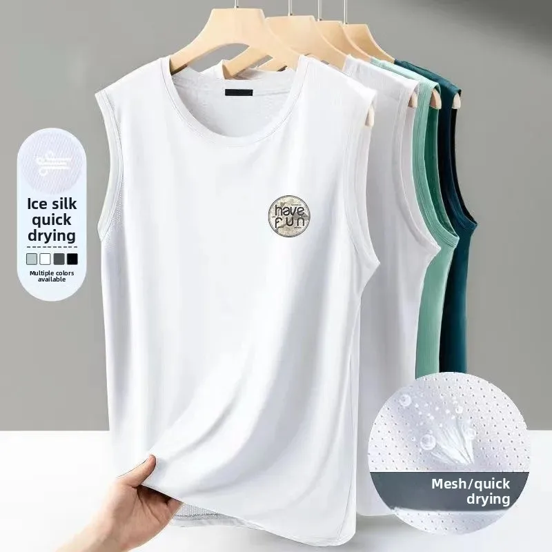 سترة من الحرير الجليدي للرجال صيفية سريعة الجفاف ب...