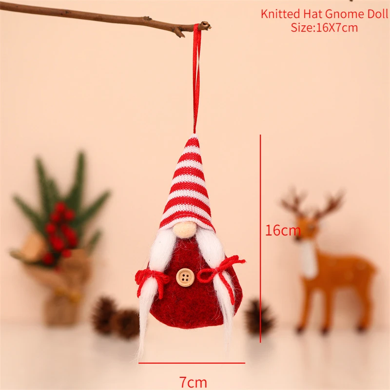 Christmas Gnome Plush Knitted Faceless Doll Handmade Swedish Tomte Christmas Elf Decoration New Year Gifts Xmas Decor For Home