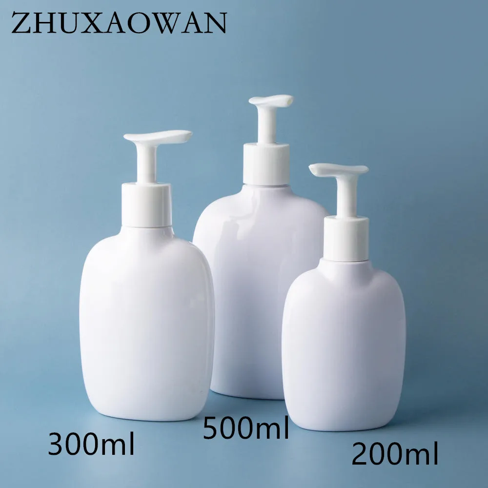 

200/300/500ml Bathroom Soap Dispenser Bottle Shampoo Shower Lotion Gel Bottle Press Type Refillable Plastic Empty Glossy Bottle